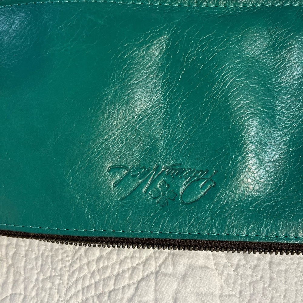 Patricia Nash Teal Leather Clutch